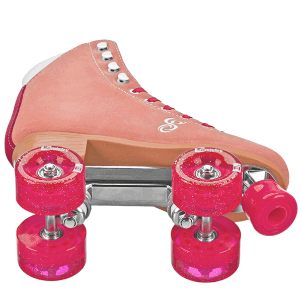 Candi Girl peach suede roller skates size 7 hot adult